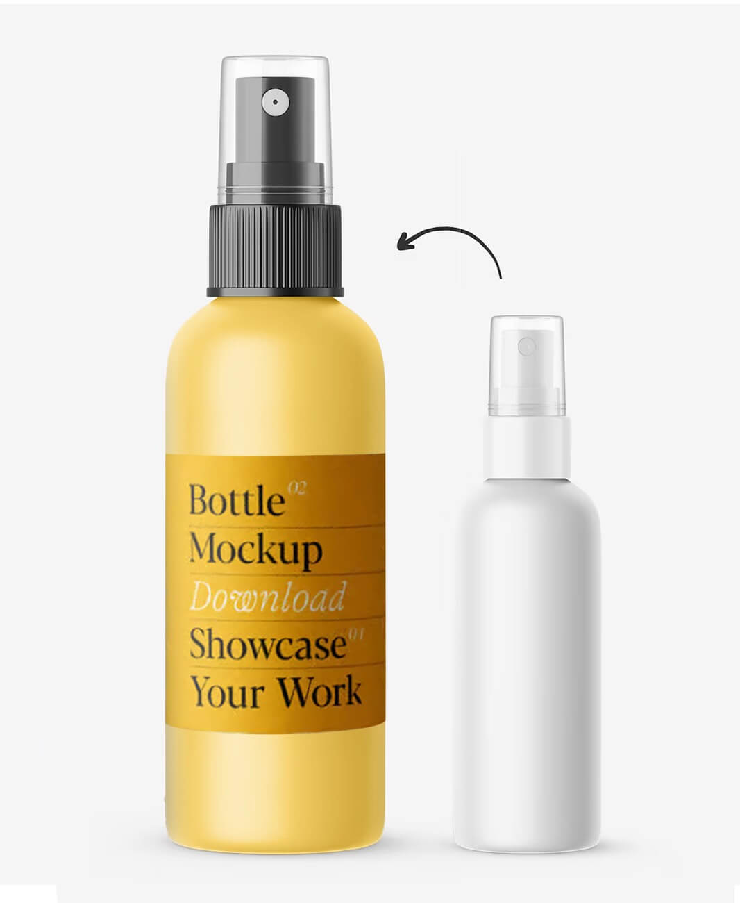 Spray bottle mockup with a clean design, ideal for showcasing branding and design concepts.